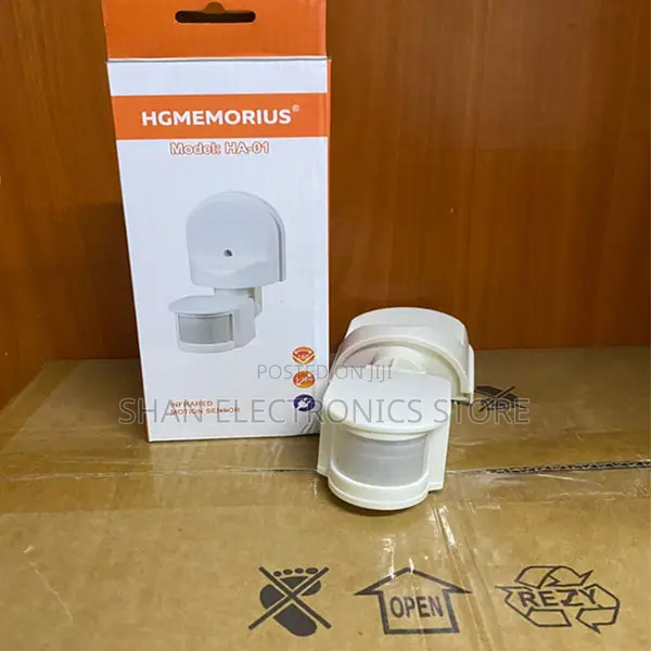 White 180° Infrared Motion Sensor Adjustable Brightness, ABS Plastic