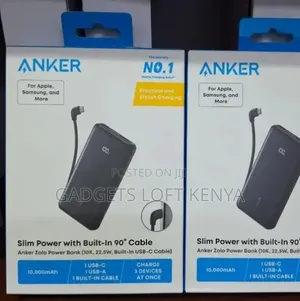 Anker Slim Power Bank With Built-in 90° Cable