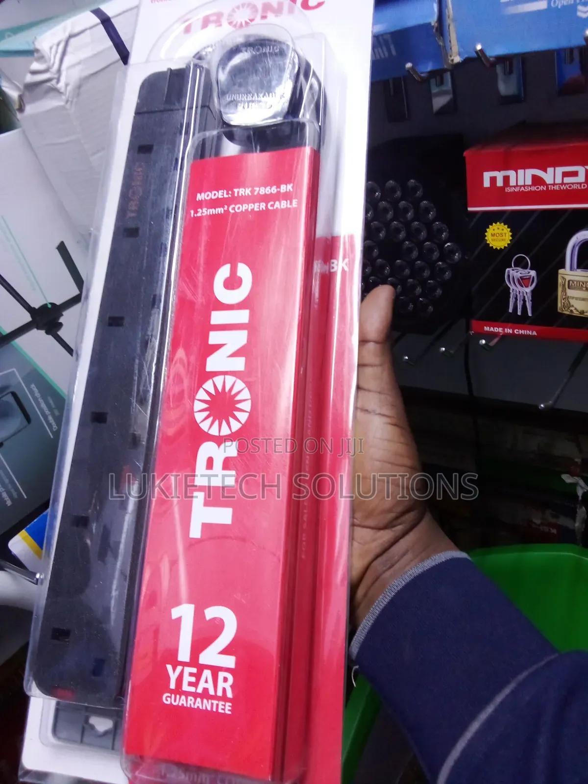 Tronic Extension Cable Six Way With Surge Protector, Durable Reliable