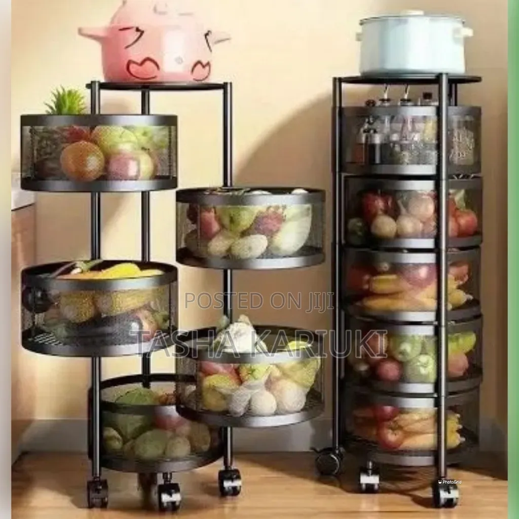 *Round Fruit Rack With Wheels(in Good Condition)*