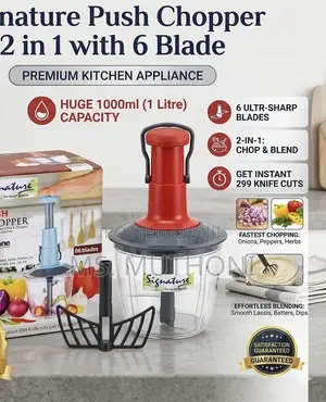 Large 1000ml (1 Litre) Signature 2-in-1 Push Chopper