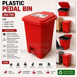 Upgrade Your Space With the Ultimate 30L Plastic Pedal Bin!