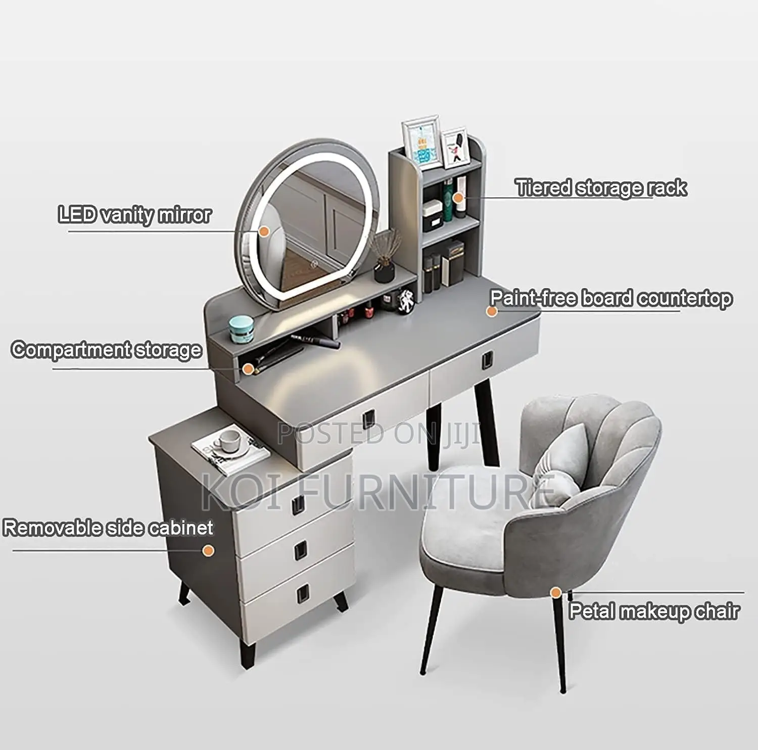 Dresers; Home Pochy Dressing Vanity Set Table With Drawers