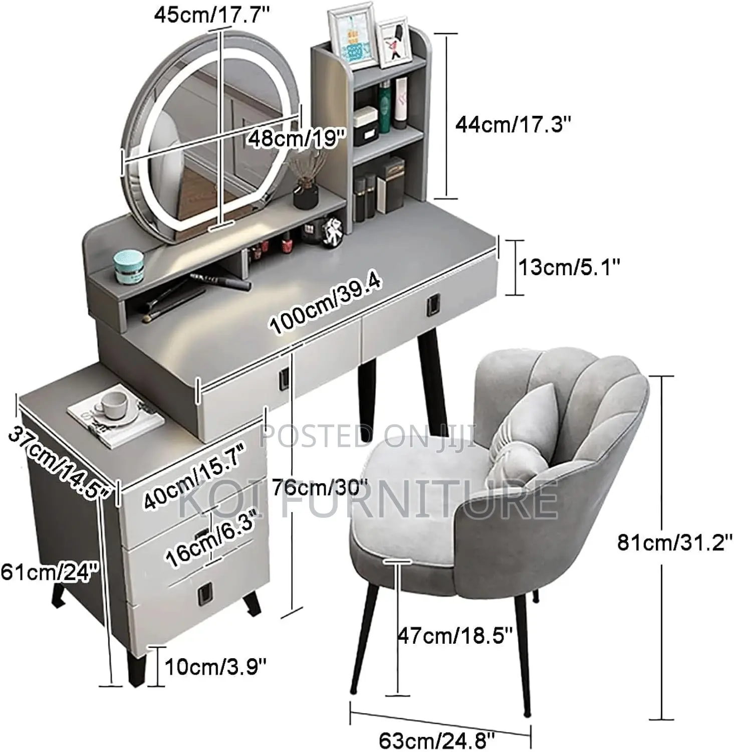 Dresers; Home Pochy Dressing Vanity Set Table With Drawers