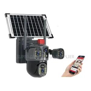 Built in Battery 20MP 4G PTZ Dual Three Triple Lens Solar CCTV Camera