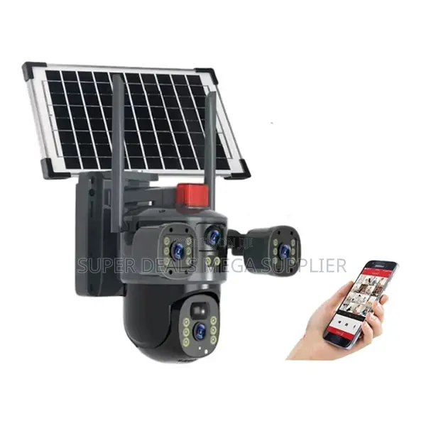 Built in Battery 20MP 4G PTZ Dual Three Triple Lens Solar CCTV Camera