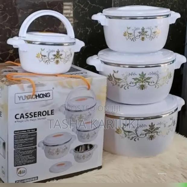 *Set of 4 White Casserole Hotpots
