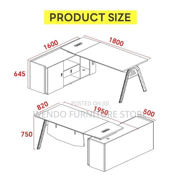 Office Desk; 1.6 Meters Executive Office Desk With Spacious Drawers - thumbnail 2