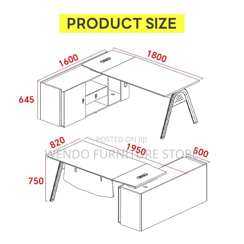 Office Desk; 1.6 Meters Executive Office Desk With Spacious Drawers