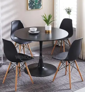 Dining Set; Four Seaters Round Eames Restaurant Dining Set