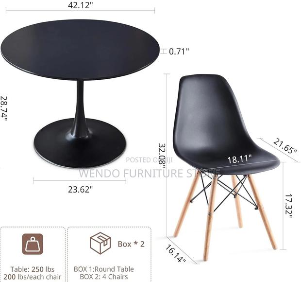 Dining Set; Four Seaters Round Eames Restaurant Dining Set - thumbnail 2