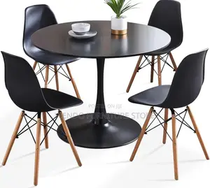 Dining Set; Four Seaters Round Eames Restaurant Dining Set