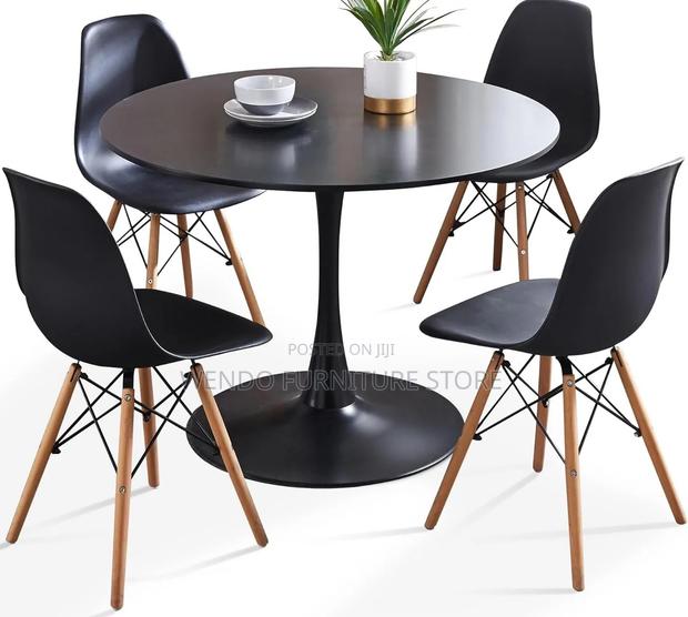 Dining Set; Four Seaters Round Eames Restaurant Dining Set - thumbnail 3