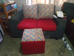 Two Seater With Matching Poof