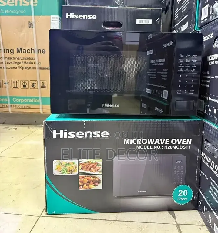 Hisense 20L Digital White Microwave Oven – 700W LED Display, Auto Cook