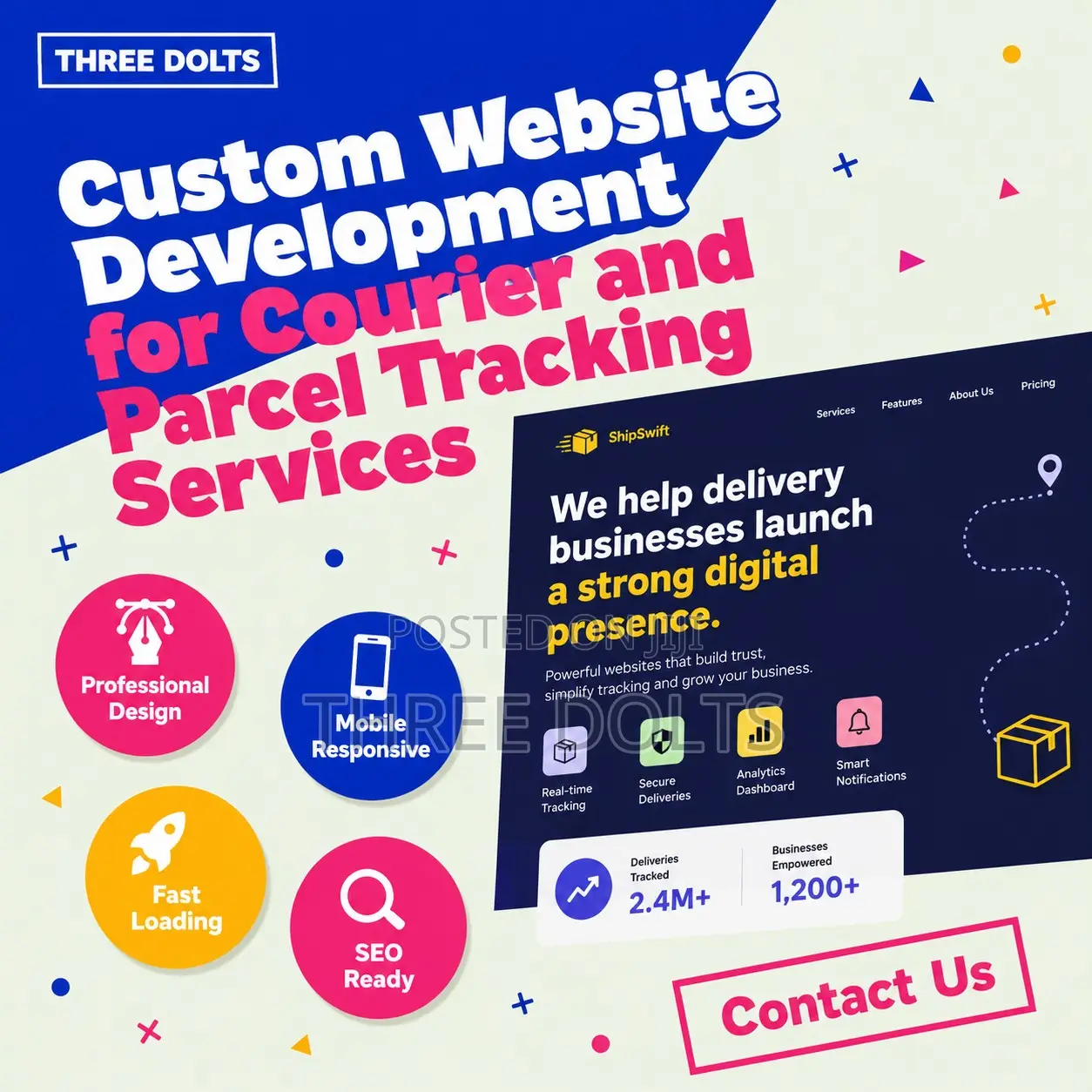 Custom Website Development for Courier and Parcel Tracking Services U