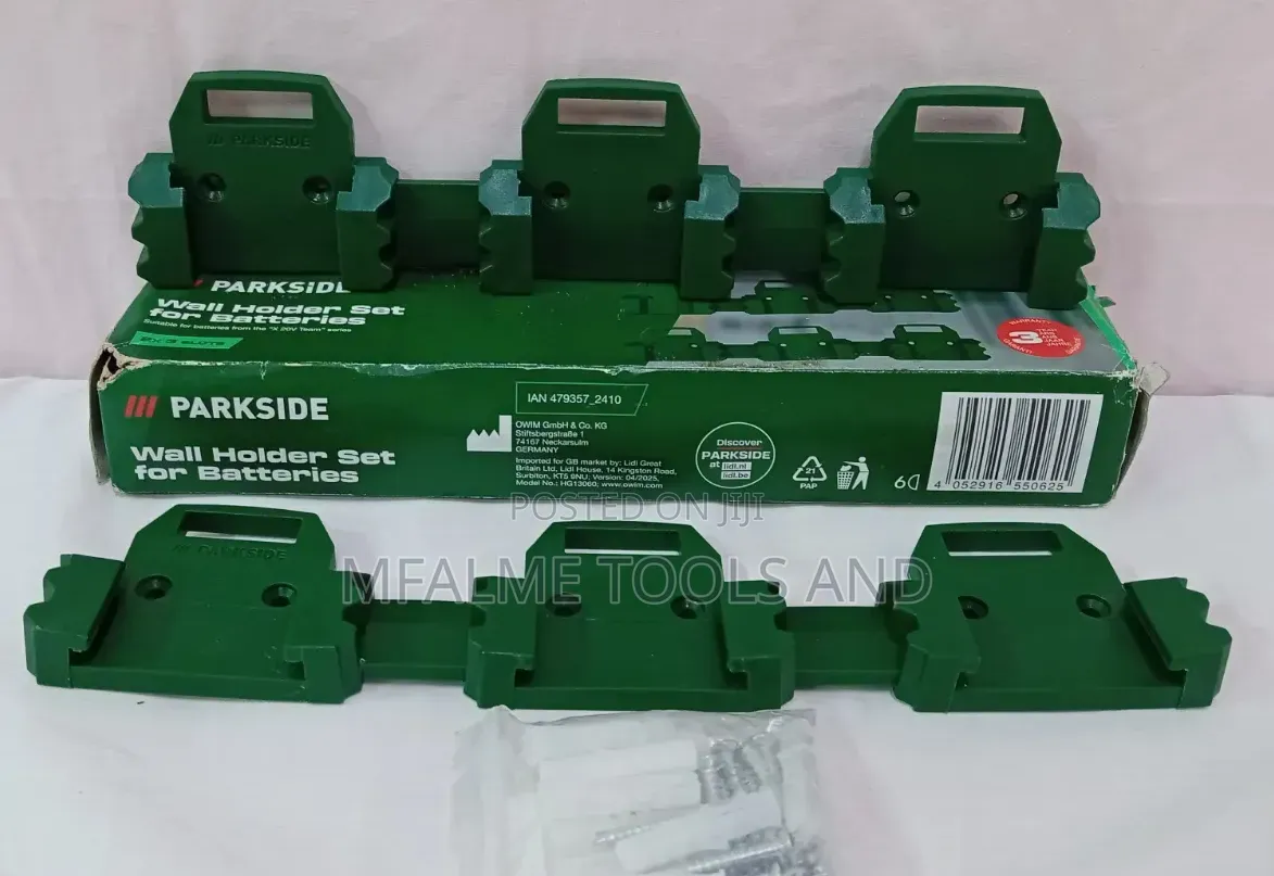 Brand New Parkside Wall Holder Set for Batteries
