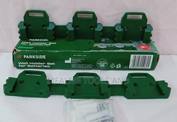 Brand New Parkside Wall Holder Set for Batteries - main view