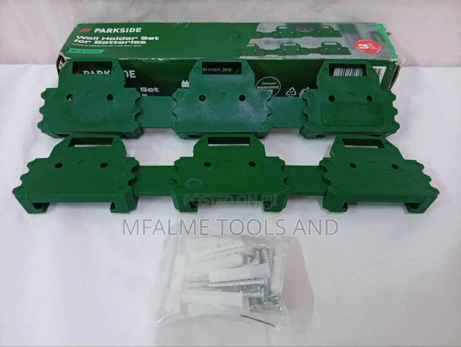 Brand New Parkside Wall Holder Set for Batteries