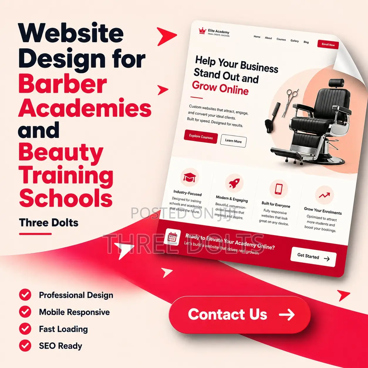 Website Design for Barber Academies and Beauty Training Schools