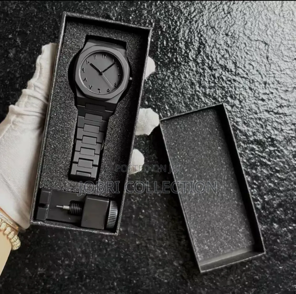 Arabic Aura Black Carbon Fiber Watch