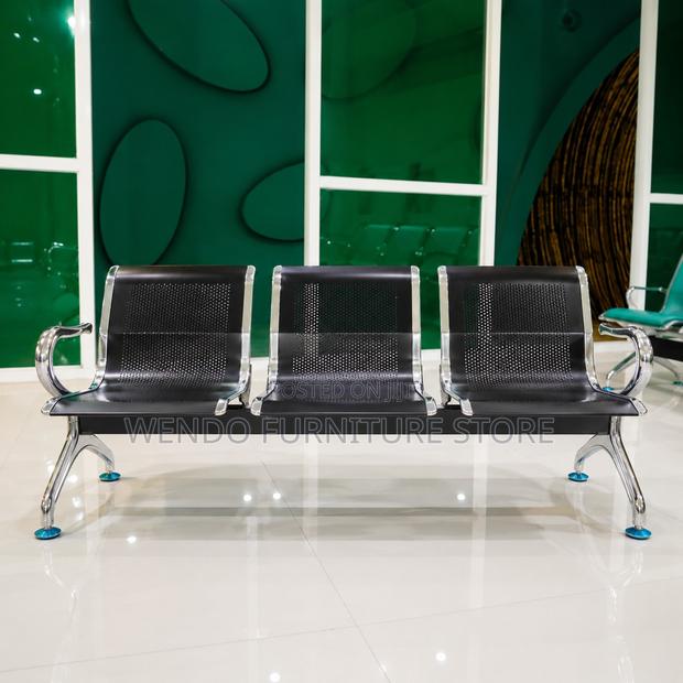 Office Benches; Three Seaters Metallic Front Office Bench for Visitors