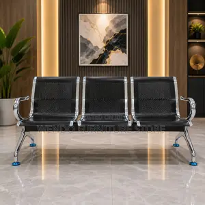 Office Benches; Three Seaters Metallic Front Office Bench for Visitors