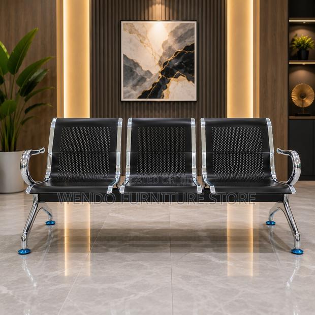 Office Benches; Three Seaters Metallic Front Office Bench for Visitors - thumbnail 3
