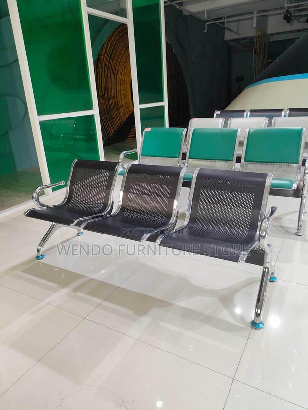 Office Benches; Three Seaters Metallic Front Office Bench for Visitors - thumbnail 5