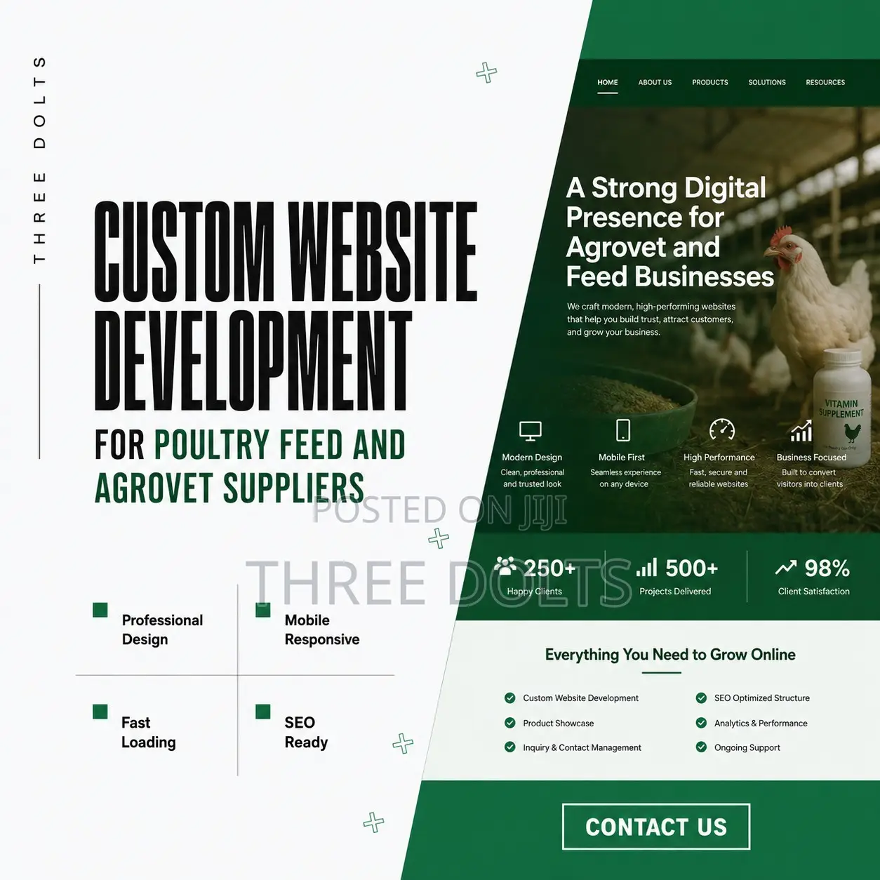 Custom Website Development for Poultry Feed and Agrovet Suppliers