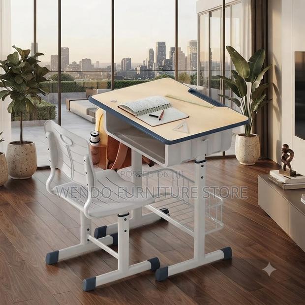 Home Desk; Adjustable Home School Desk Chair Set for Learners - thumbnail 4