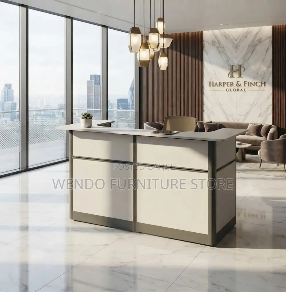 Reception Desk; 1.8 Meter White Classic Office Reception M67X Desk