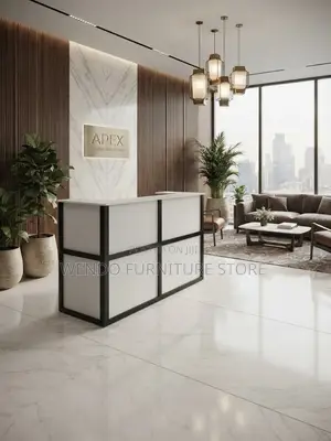 Reception Desk; 1.8 Meter White Classic Office Reception M67X Desk
