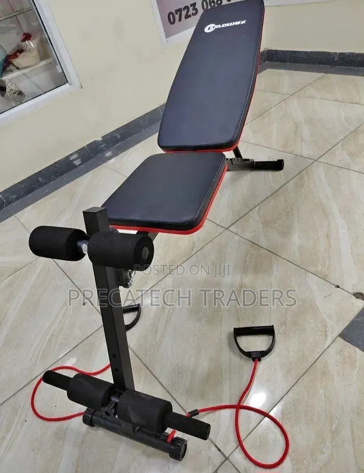 Gym Bench Foldable Sit-Up Bench With Resistance Bands