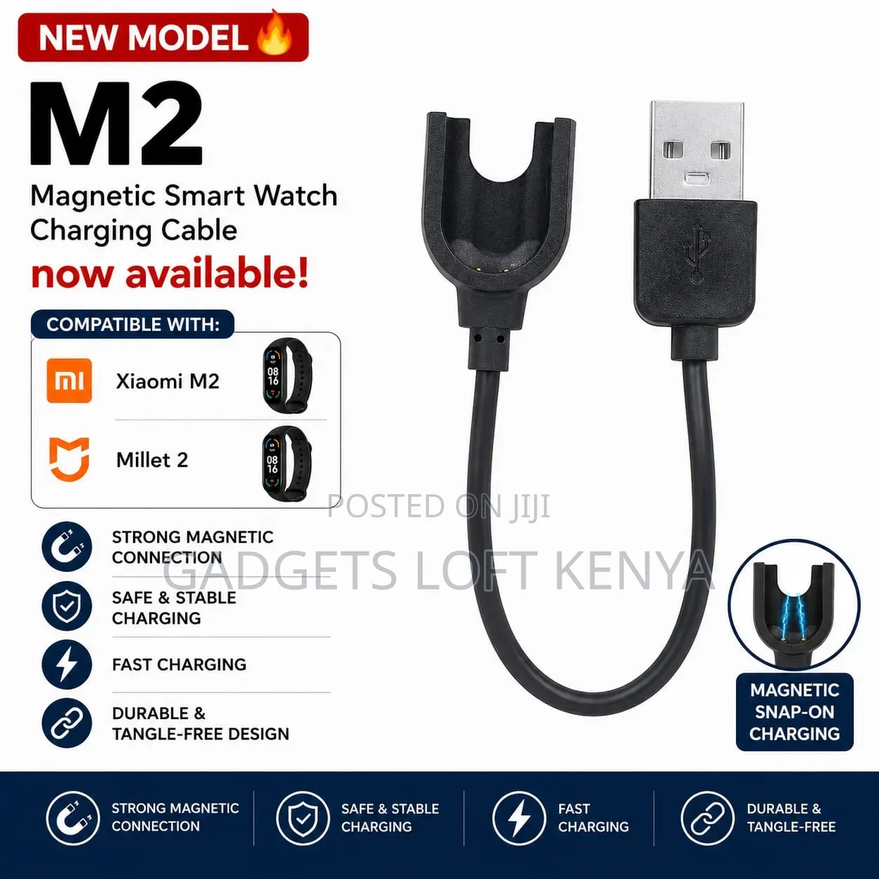 M2 for Xiaomi M2/Millet2* Magnetic Smart Watch Charging Cables