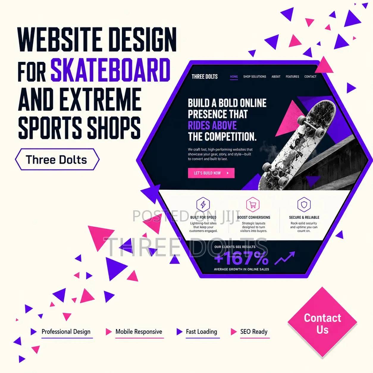 Website Design for Skateboard and Extreme Sports Shops