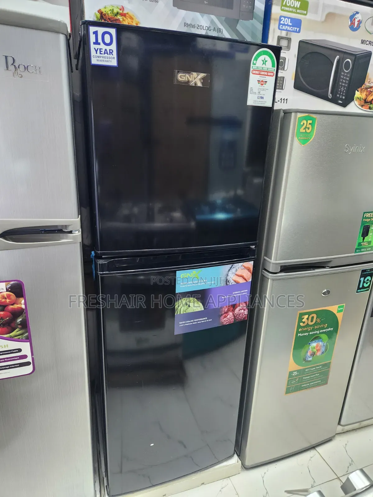Gnix Double Fridge Black Brand New