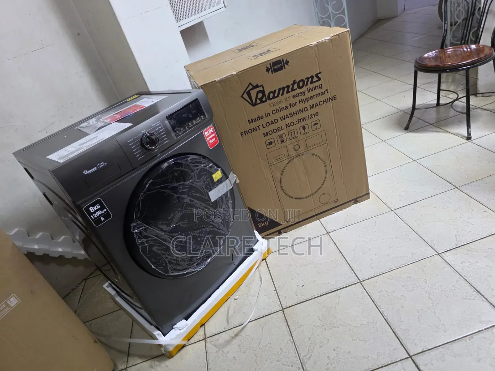 Ramtons RW/216 8KG Inverter Front Load Washer – Dark Silver