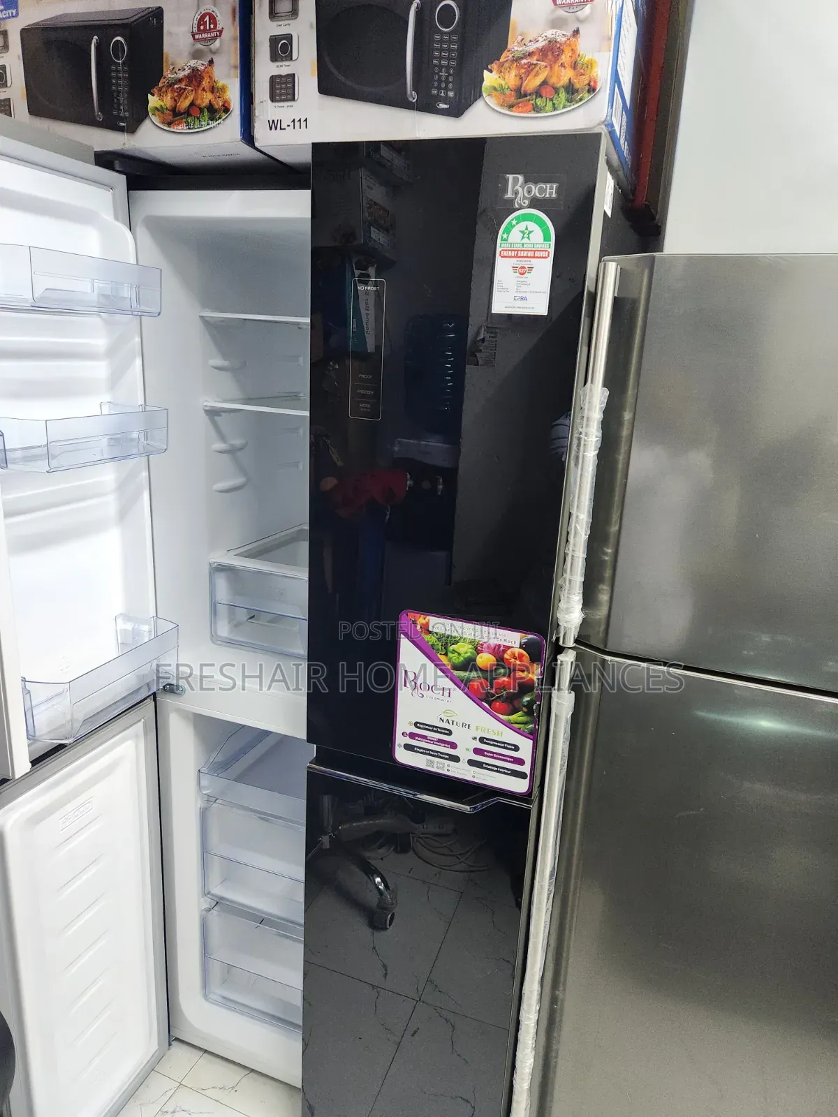 4 Door Fridge Black in Color