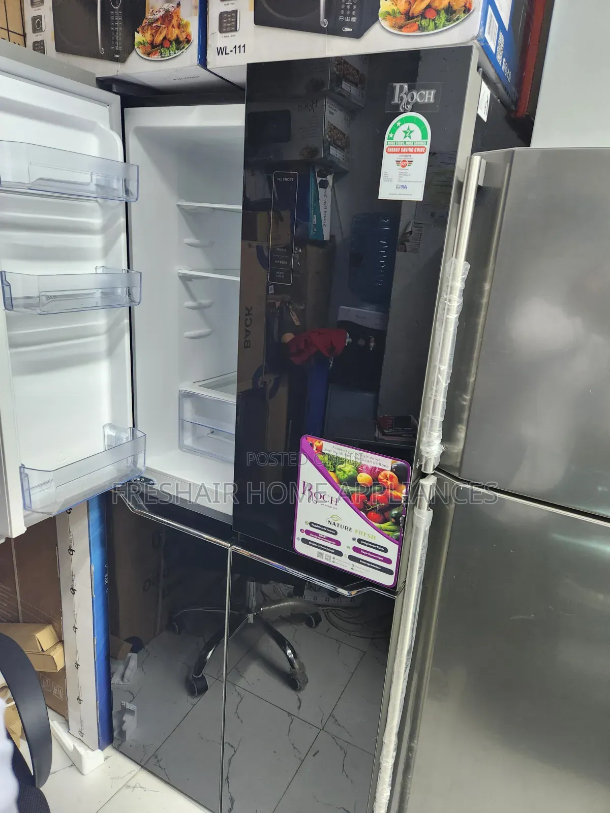 4 Door Fridge Black in Color