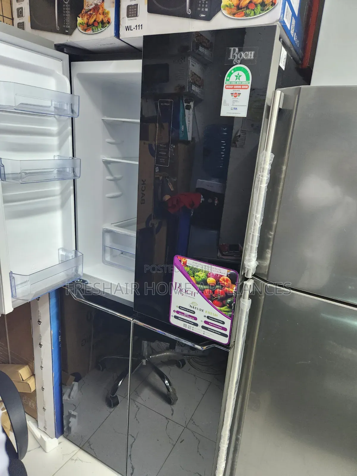 4 Door Fridge Black in Color