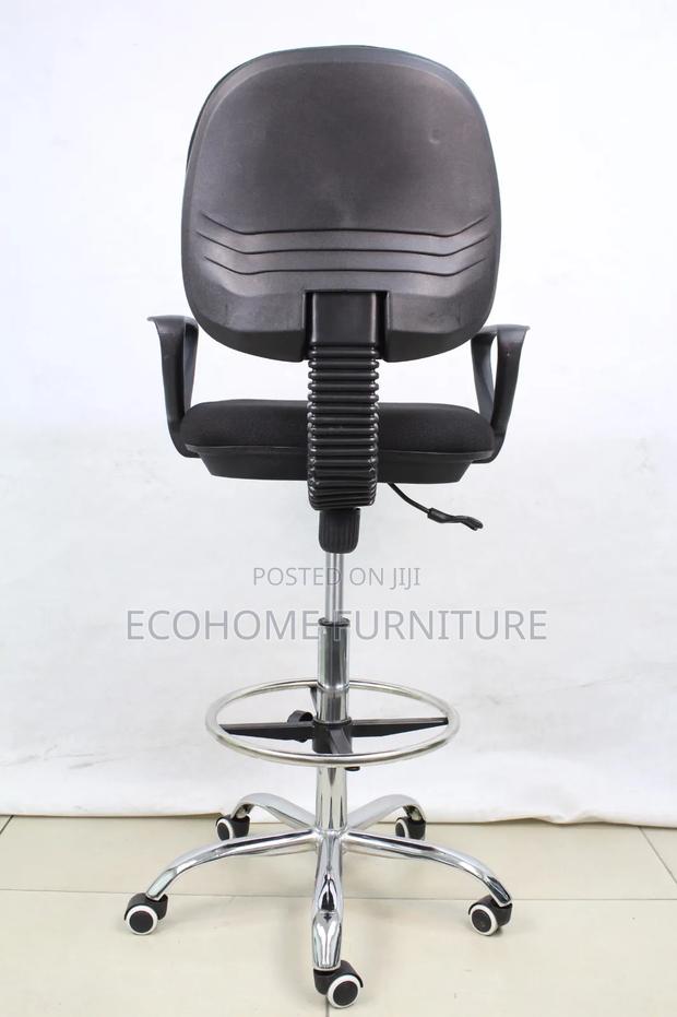 Adjustable Drafting Office Chair With Foot Ring Wheels - thumbnail 2