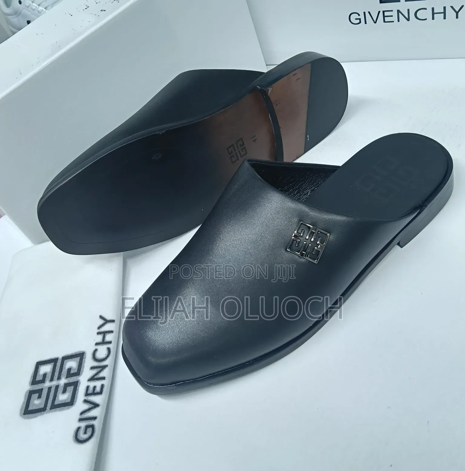 GIVENCHY BLACK___Leather_ _Mules_Sizes* ; 39,40, 41, 42,43, 44, 45
