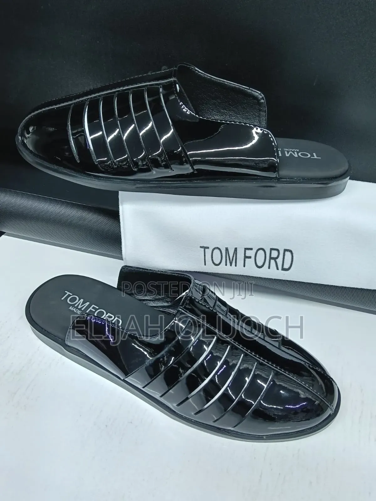 TOM FORD*_BLACK _Patent_ _Leather_ _Mules