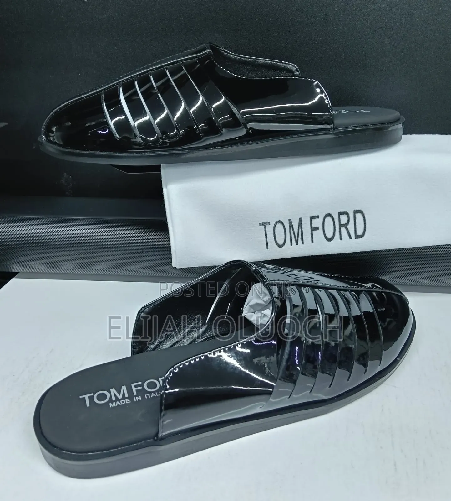 TOM FORD*_BLACK _Patent_ _Leather_ _Mules
