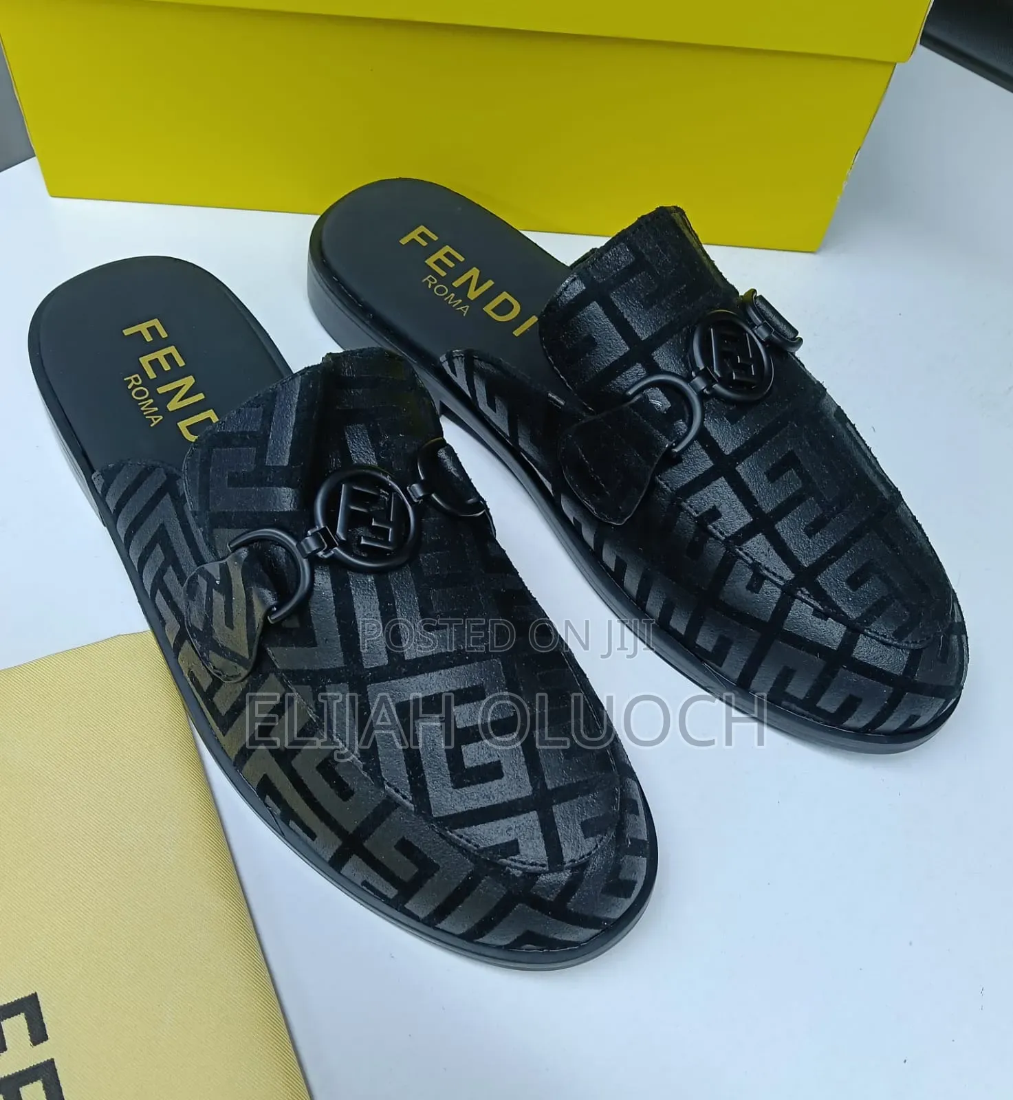 FENDI ROMA BLACK Velvet _Mules_Sizes; 40, 41, 42,43, 44, 45