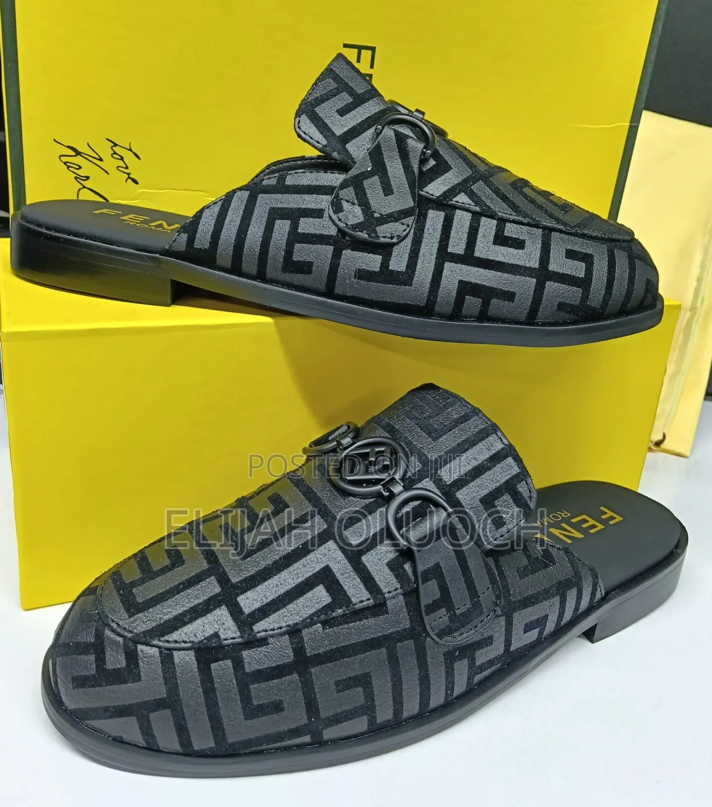 FENDI ROMA BLACK Velvet _Mules_Sizes; 40, 41, 42,43, 44, 45