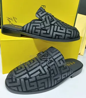 FENDI ROMA BLACK Velvet _Mules_Sizes; 40, 41, 42,43, 44, 45