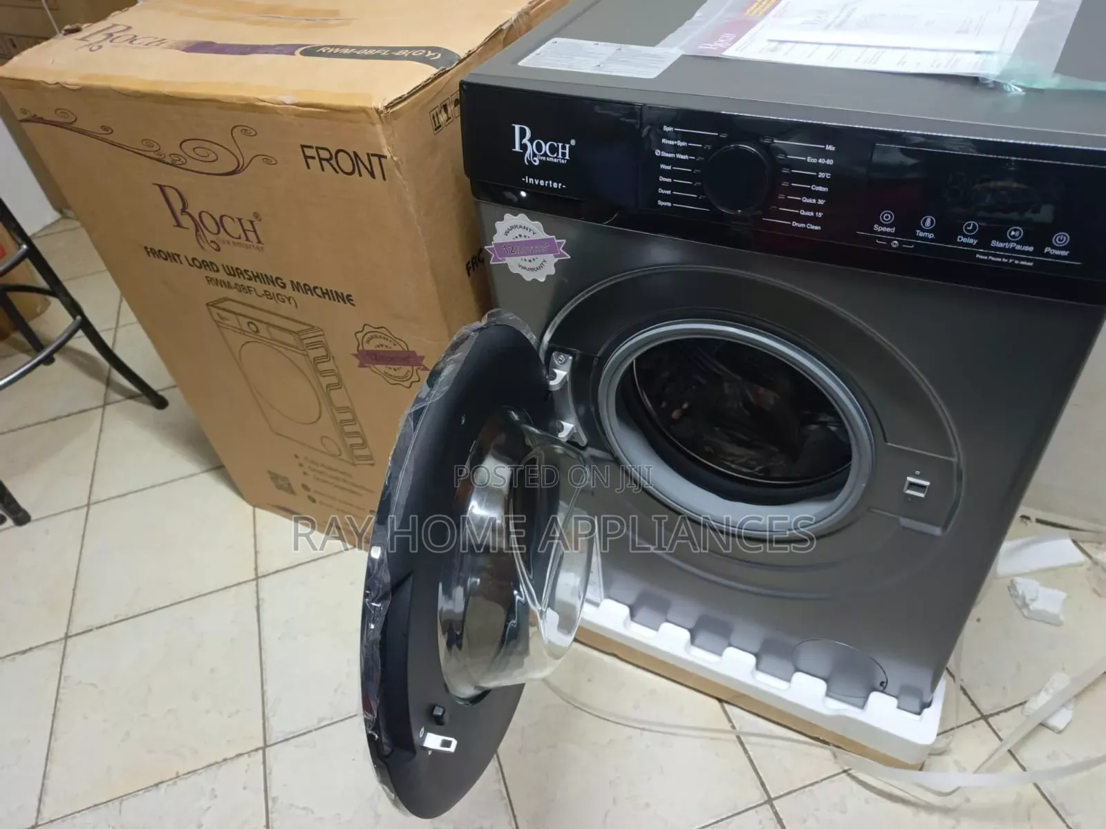 Roch 12kgs Front Load Washing Machine Wash Spin