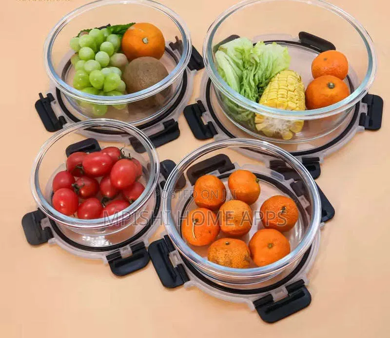 4 Pieces Round Food Storage Container Set